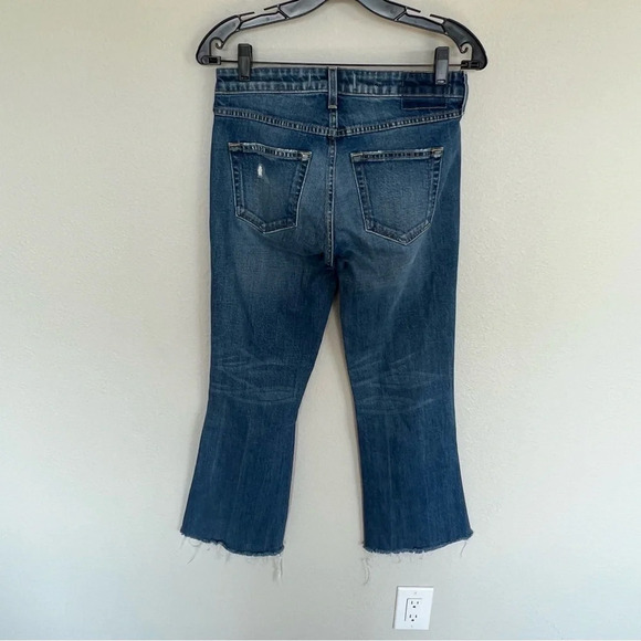 AMO Kick Crop Dive Bar Destroy Raw Hem Jeans Denim Casual Women’s 26 - Picture 6 of 8